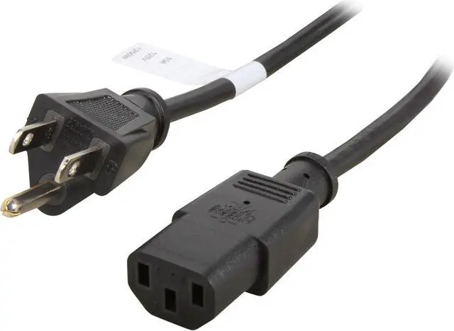 Main image of Coboc PW-18C13515P-6-BK 6ft 18AWG Power Cord w/ 3 Conductor PC Power Connector Socket (NEMA 5-15P to IEC320C13) ,Black