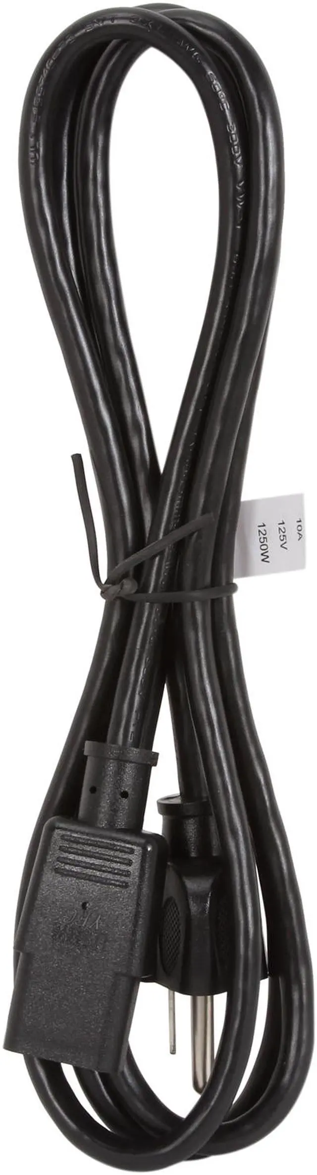Alt view image 2 of 3 - Coboc PW-18C13515P-6-BK 6ft 18AWG Power Cord w/ 3 Conductor PC Power Connector Socket (NEMA 5-15P to IEC320C13) ,Black