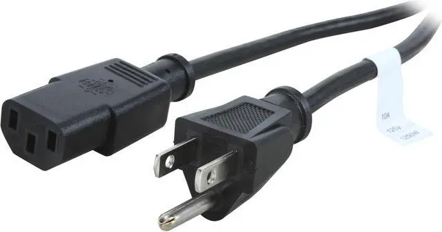 Main image of Coboc PW-18C13515P-15-BK 15ft 18AWG Power Cord w/ 3 Conductor PC Power Connector Socket (NEMA 5-15P to IEC320C13) ,Black