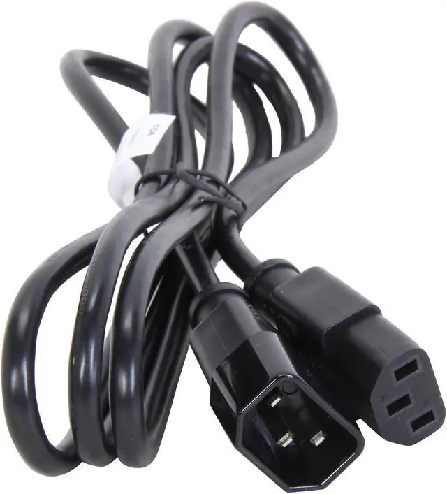 Alt view image 2 of 3 - Coboc PW-18C13C14-6-BK 6ft 18AWG Computer Power Cord Extension Cable w/ 3 Conductor PC/Monitor (IEC320C13 to IEC320 C14),Black
