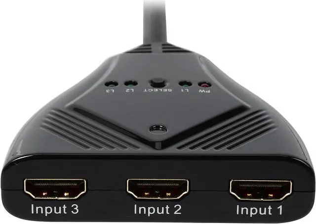 Alt view image 2 of 5 - Coboc HA-HMSW-3X1PT 3 Port 3-In 1-Out Pigtail HDMI V1.4 Amplified Switch Switcher w/ 3D HDCP 1080P Support, with 3 ft. Pigtail Cable