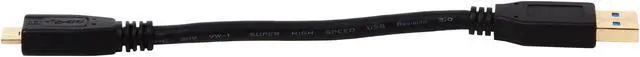 Alt view image 2 of 3 - Coboc CY-U3-AMicBMM-0.5-BK 0.5ft/6inch Supperspeed 5Gbps USB 3.0 A Male to Micro B Male cable,Gold Plated,Black,M-M
