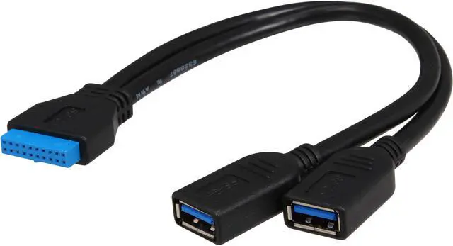 Main image of Coboc EA-U3Y-8-BK USB3.0 20-pin Motherboard header to 2 ports Type A Female Adapter Converter Y cable