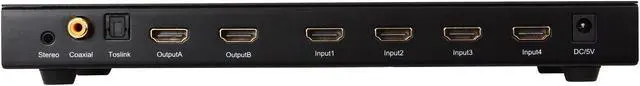 Alt view image 4 of 6 - Coboc HM-MATRIX-4X2 2 Ports 4 in 2 out Amplified 4x2 Ture Matrix HDMI® Switcher & Splitter w/ 3D HDCP 1080P and IR Remote,Extract SPDIF Digital Surround(5.1CH) or Stereo(2.0CH)) Audio Output