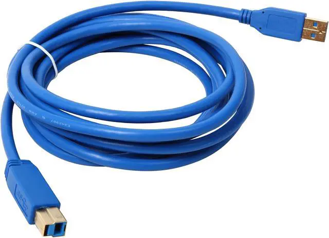 Alt view image 2 of 3 - Coboc CY-U3-ABMM-10-BL Blue SuperSpeed 5Gbps USB 3.0  A Male to B Male Cable,Gold Plated,Blue
