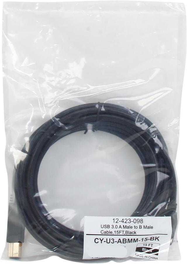 Alt view image 3 of 3 - Coboc CY-U3-ABMM-15-BK Black SuperSpeed 5Gbps USB 3.0 A Male to B Male Cable,Gold Plated,Black