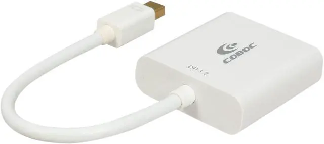 Alt view image 2 of 3 - Coboc CL-ACAD-MDP2DVI-6-WH 6 inch White  Color Mini DisplayPort V1.2 (Thunderbolt Compatible) to DVI-D(Single Link) Active Digital Video Adapter Converter - AMD ATI Eyefinify Compatible