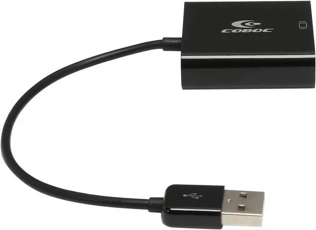 Alt view image 2 of 5 - Coboc AD-U22VGA-6-BK 7 inch Black color USB 2.0 to VGA External Video Card Adapter USB to Display Graphics Converter– 1920x1200/1080P