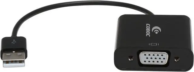 Alt view image 3 of 5 - Coboc AD-U22VGA-6-BK 7 inch Black color USB 2.0 to VGA External Video Card Adapter USB to Display Graphics Converter– 1920x1200/1080P
