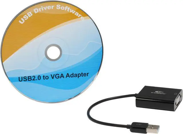 Alt view image 4 of 5 - Coboc AD-U22VGA-6-BK 7 inch Black color USB 2.0 to VGA External Video Card Adapter USB to Display Graphics Converter– 1920x1200/1080P