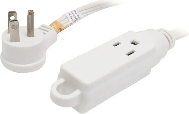 Main image of Coboc Model PW-16SL515P3R-6-WH 6ft. 16AWG Slender Flat Plug Grounded 3-prong  to 3-Outlet Wall Hugger Household Extension Cord (NEMA 5-15P /3 x 5-15R), White