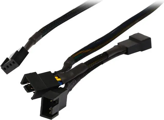Main image of Coboc TX4SPL3-16 8 in. / 4 in. / 4 in. Sleeved 16 inch 1 to Three(3) x 4-pin TX4 PWM Fan Power Splitter Cable(Net Jacket)