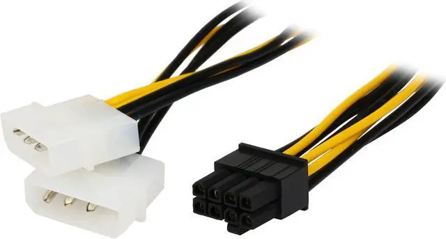 Main image of Coboc 2LP4PCIE8-6 6.1 in. Dual 4-pin Molex LP4 to 8 Pin PCI Express Video Card Power Adapter Converter Cable