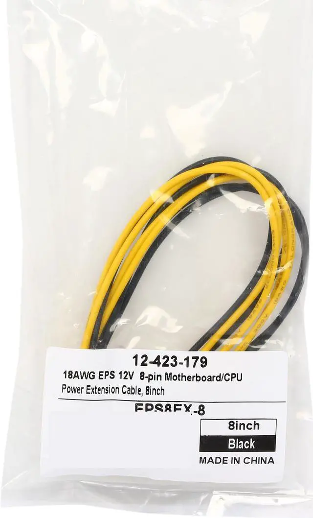 Alt view image 3 of 3 - Coboc EPS8EX-8 8 in. ATX 12V/ EPS 12V  8-pin Motherboard/CPU Power Extension Cable, M/F Female to Male
