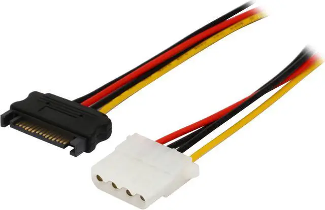 Main image of Coboc SATAMLP4F-12 1 ft. SATA Male to 4 pin Molex LP4 Female IDE Hard Drive Power Adatper Converter Cable,M/F