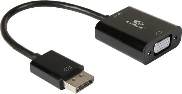 Main image of Coboc DP122VGA-6-BK 6" DisplayPort 1.2 to VGA 1080p 1920 x 1200 Active Converter Adapter, AMD ATI Eyefinity Compatible