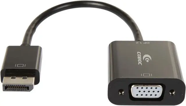 Alt view image 2 of 4 - Coboc DP122VGA-6-BK 6" DisplayPort 1.2 to VGA 1080p 1920 x 1200 Active Converter Adapter, AMD ATI Eyefinity Compatible