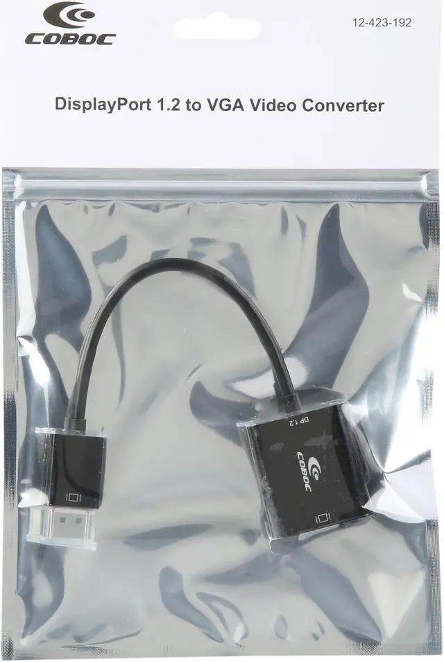 Alt view image 4 of 4 - Coboc DP122VGA-6-BK 6" DisplayPort 1.2 to VGA 1080p 1920 x 1200 Active Converter Adapter, AMD ATI Eyefinity Compatible