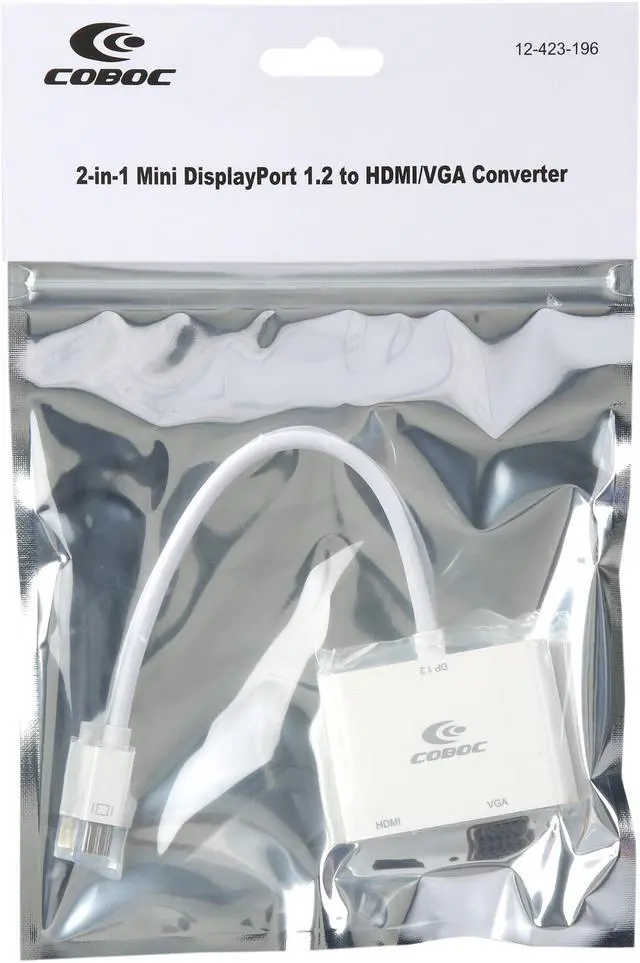 Alt view image 4 of 4 - Coboc MDP122HV-6-WH Mini DisplayPort 1.2 to HDMI / VGA Adapter
