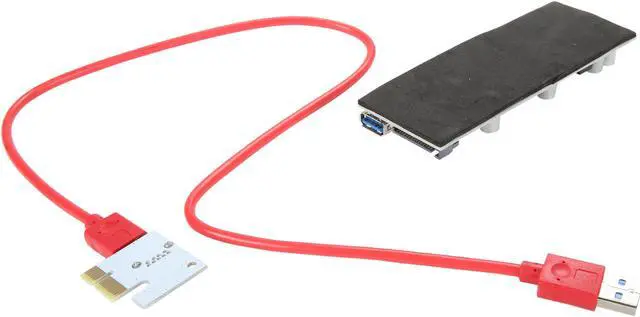 Alt view image 4 of 6 - COBOC RISER-1X216X-3IN1 USB3.0 PCI-E PCI Express 1X to 16X Riser Cable Card Adapter w/ SATA 15pin,Molex 4pin and PCIe 6pin Power Slot,60CM USB 3.0 Cable Dedicated for BTC Bitcoin,LTC,ETH - White