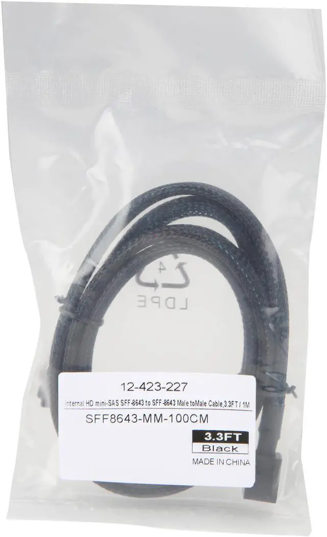 Alt view image 3 of 3 - Coboc SFF8643-MM-100CM Internal HD mini-SAS SFF-8643 to SFF-8643 Male to Male Cable - 3.3FT / 1.0M