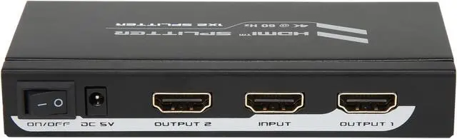 Alt view image 4 of 6 - Coboc HD2SPL1X2 1X2 2 Ports HDMI 2.0 Amplified Powered Splitter/Signal Distributor w/ 4K2K@60Hz HDR,HDCP 2.2 Passthrough ,3D Supports - 4K*2K 2160p