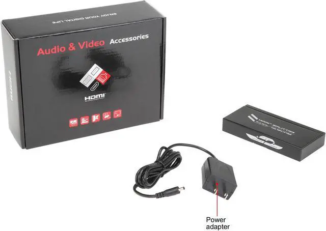 Alt view image 6 of 6 - Coboc HD2SPL1X2 1X2 2 Ports HDMI 2.0 Amplified Powered Splitter/Signal Distributor w/ 4K2K@60Hz HDR,HDCP 2.2 Passthrough ,3D Supports - 4K*2K 2160p