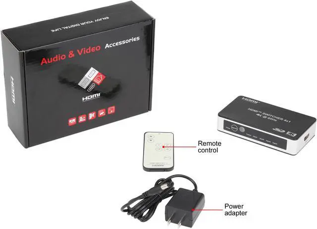 Alt view image 7 of 7 - Coboc HD2SW4X1 4X1 4 Ports 4 In 1 out HDMI 2.0  Amplified Powered  Aluminum Housing Switch switcher w/  4K2K@60Hz 3D HDCP  Supports - 4K*2K 2160p
