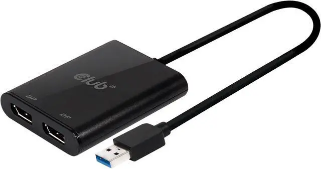 Main image of Club3D CSV-1477 USB A to Dual DisplayPort 1.2 Adapter - 4K 60Hz