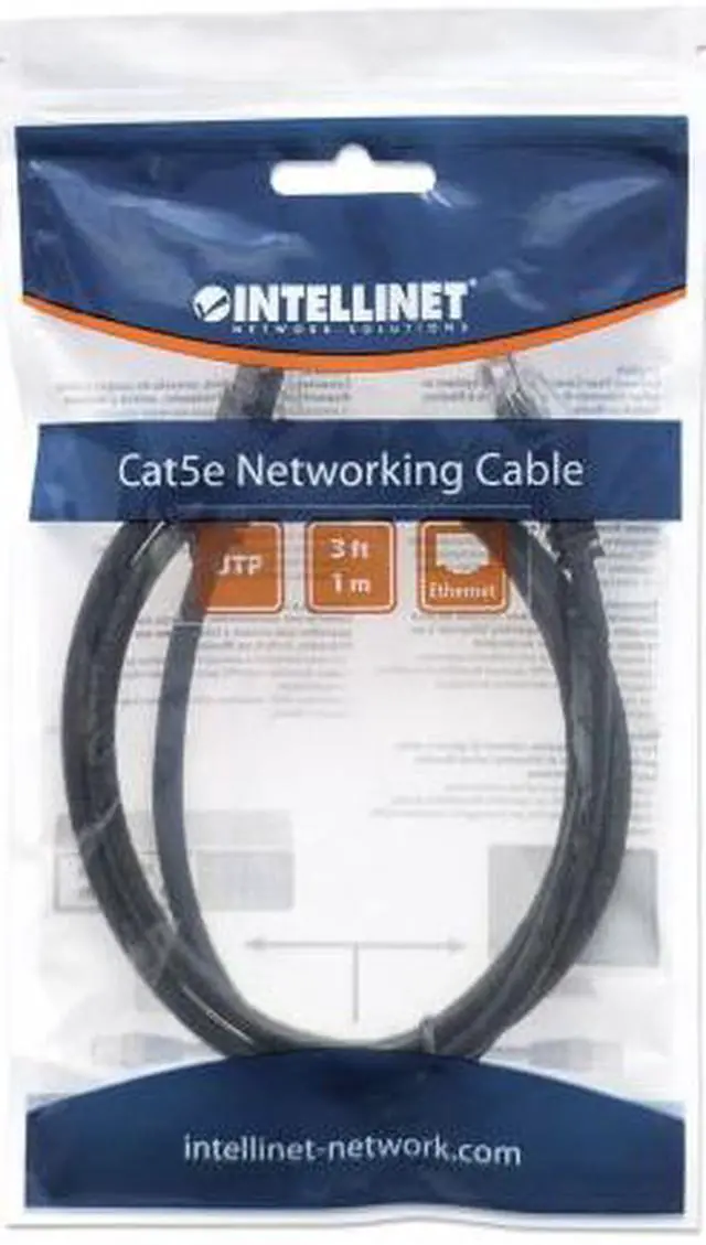 Alt view image 4 of 4 - Intellinet Network Cable, Cat5e, UTP, RJ45 Male / RJ45 Male, 1.0 m (3 ft.), Black