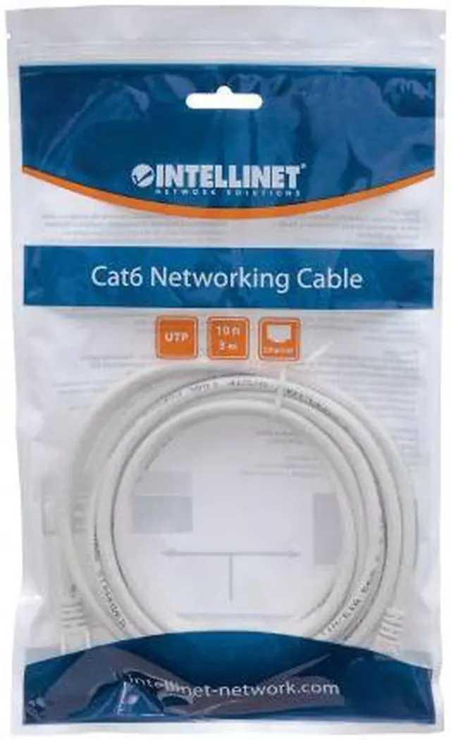 Alt view image 4 of 4 - Intellinet Network Cable, Cat6, UTP, RJ45 Male / RJ45 Male, 3.0 m (10 ft.), White