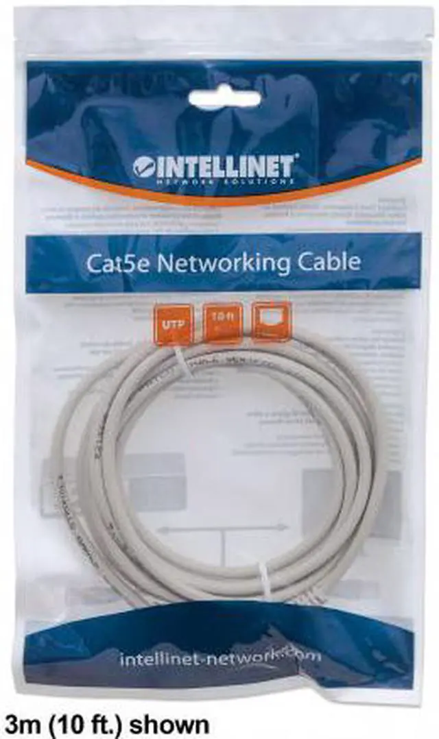 Alt view image 4 of 4 - Intellinet Network Cable, Cat6, UTP, RJ45 Male / RJ45 Male, 3.0 m (10 ft.), Gray