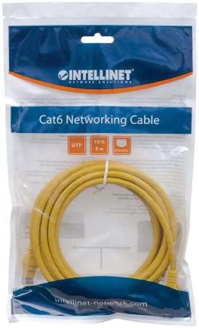 Alt view image 4 of 4 - Intellinet Network Cable, Cat5e, UTP, RJ45 Male / RJ45 Male, 3.0 m (10 ft.), Yellow