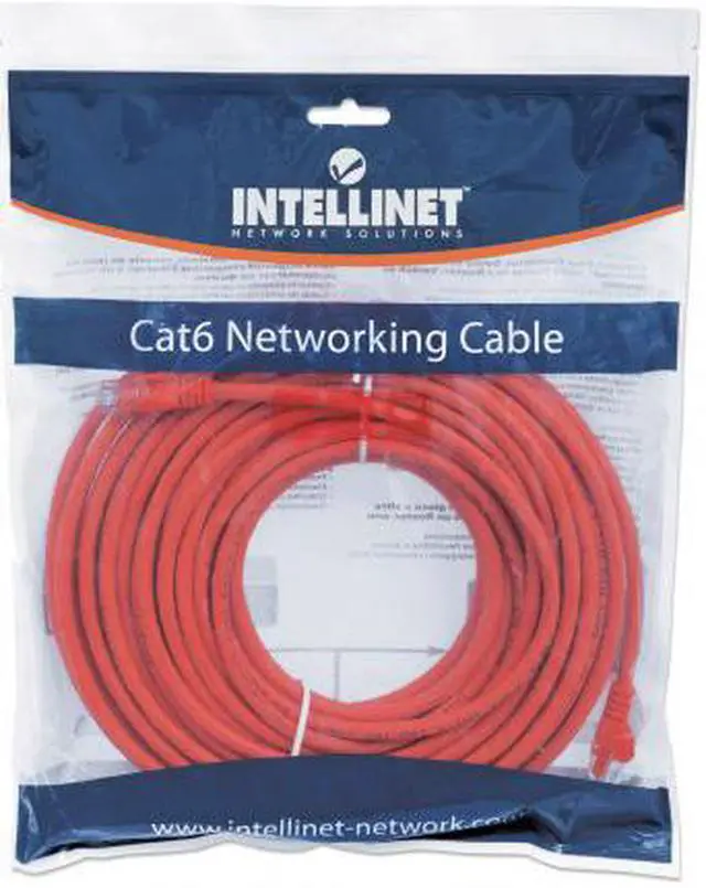 Alt view image 5 of 5 - Intellinet Network Cable, Cat6, UTP, RJ45 Male / RJ45 Male, 15.0 m (50 ft.), Orange