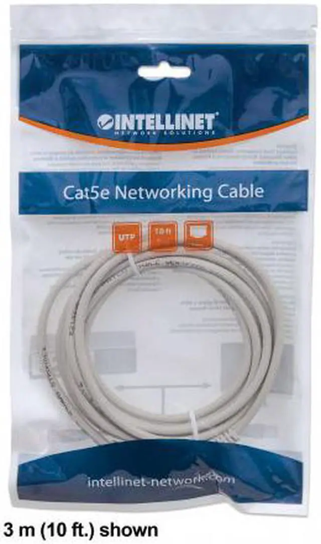 Alt view image 4 of 4 - Intellinet Network Cable, Cat6, UTP, RJ45 Male / RJ45 Male, 5.0 m (14 ft.), Gray