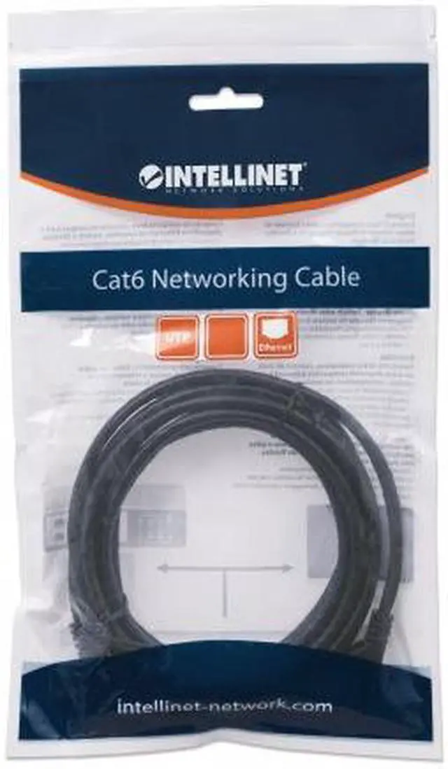 Alt view image 4 of 4 - Intellinet Network Cable, Cat6, UTP, RJ45 Male / RJ45 Male, 5.0 m (14 ft.), Black