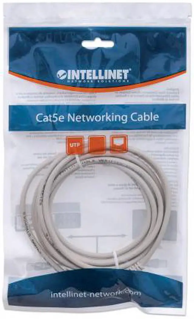 Alt view image 4 of 4 - Intellinet Network Cable, Cat6, UTP, RJ45 Male / RJ45 Male, 0.15 m (0.5 ft.), Gray