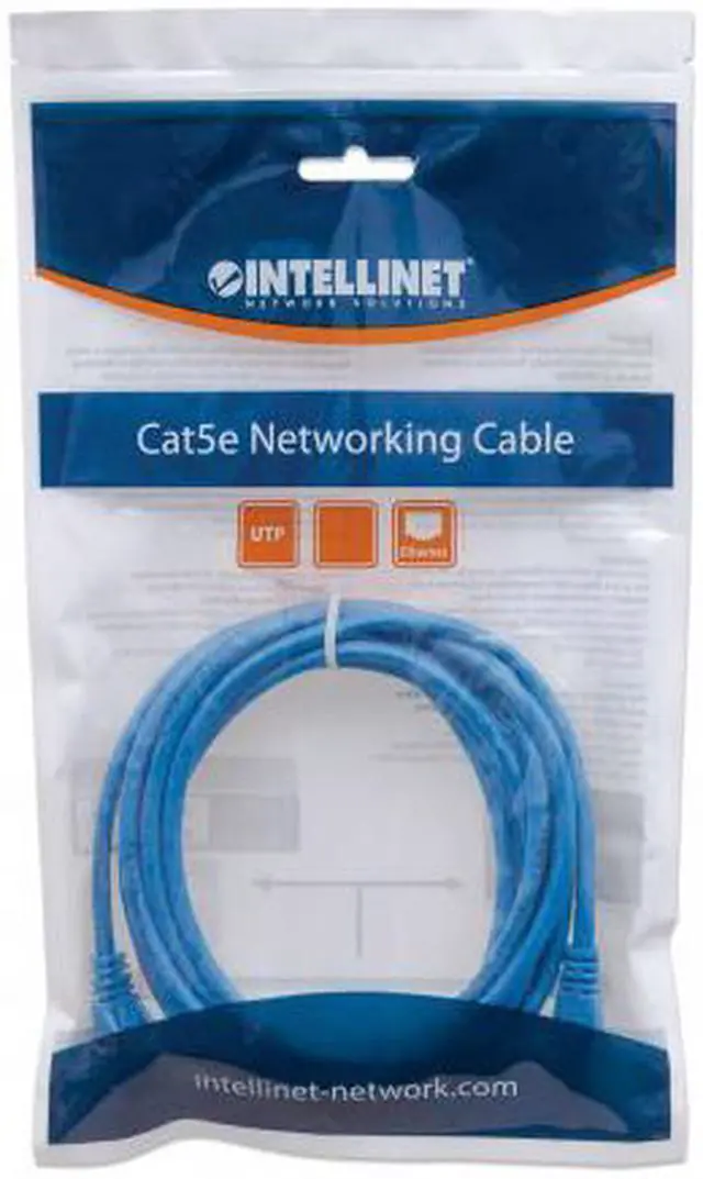Alt view image 4 of 4 - Intellinet Network Cable, Cat6, UTP, RJ45 Male / RJ45 Male, 0.3 m (1 ft.), Blue