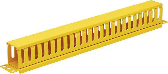 Alt view image 3 of 8 - Tripp Lite SRCABLEDUCT1UFC Horizontal Cable Manager Finger Duct with Cover Yellow 1URM