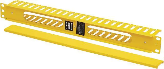 Alt view image 6 of 8 - Tripp Lite SRCABLEDUCT1UFC Horizontal Cable Manager Finger Duct with Cover Yellow 1URM