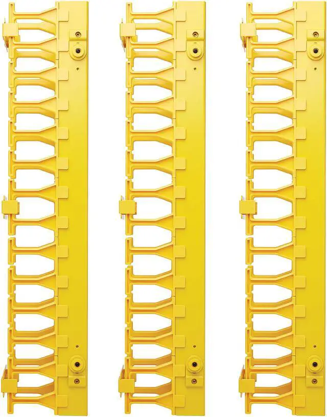 Alt view image 3 of 6 - Tripp Lite SRCABLEVRT3FC Vertical Cable Manager High-Capacity Double Finger Duct Yellow