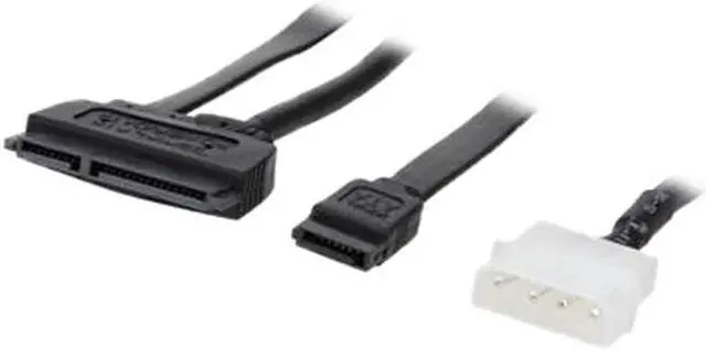 Main image of Rosewill SC-SATA-PWC-18-BK 18" SATA III 6Gbps Data with Molex 4-pin LP4 to SATA 22-pin (7+15) Data and Power Combo Cable, Black