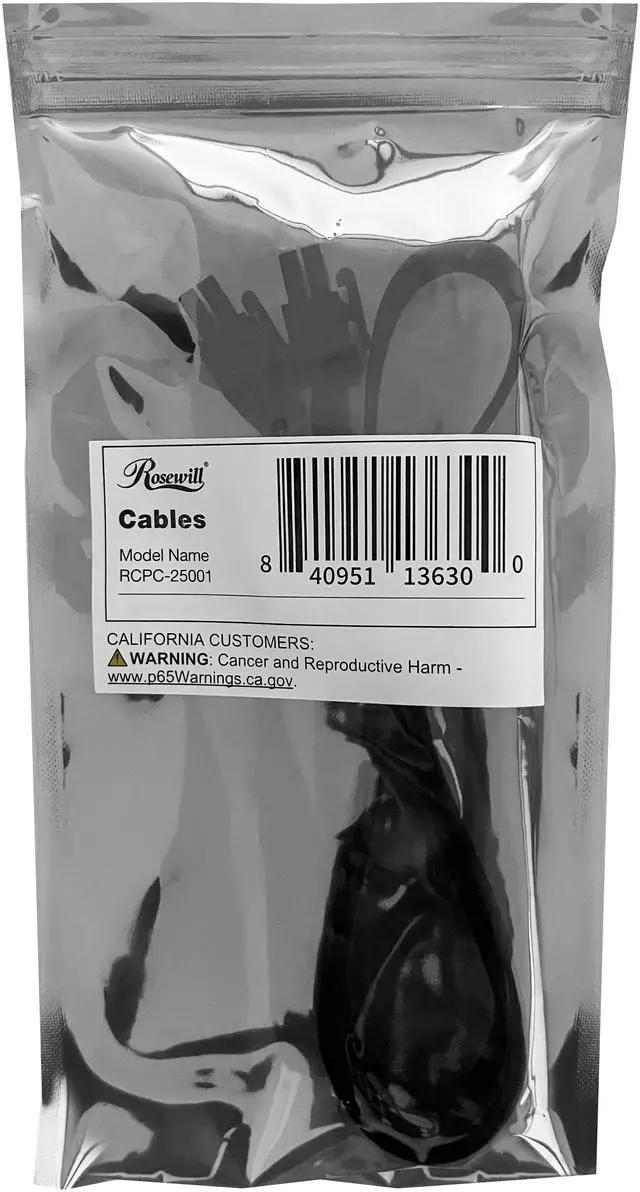 Alt view image 3 of 3 - Rosewill PCIe 8 pin to 8 (6+2) pin Cable (Single Connector) for CMG & VSB series, 650mm