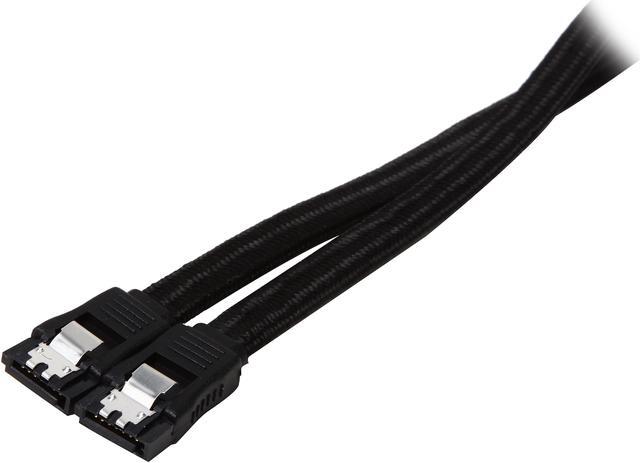 Premium Sleeved SATA 6Gbps 30cm Cable — Black