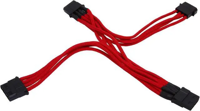 Alt view image 2 of 3 - BitFenix BFA-MSC-M3MRK-RP 1.47 ft. Molex to 3 Molex Extension Cable Male to Female