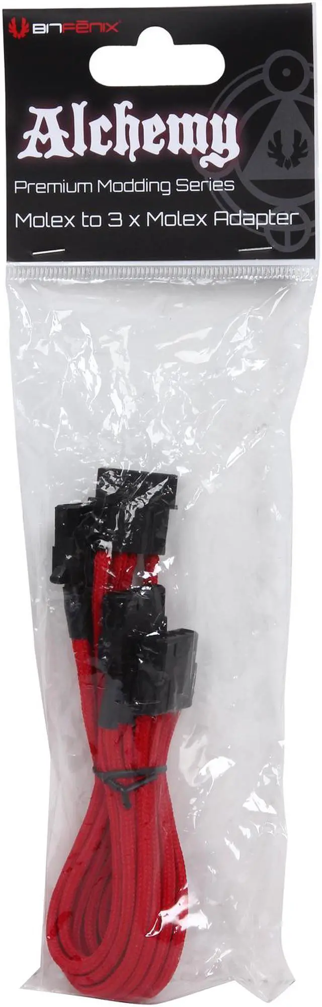 Alt view image 3 of 3 - BitFenix BFA-MSC-M3MRK-RP 1.47 ft. Molex to 3 Molex Extension Cable Male to Female