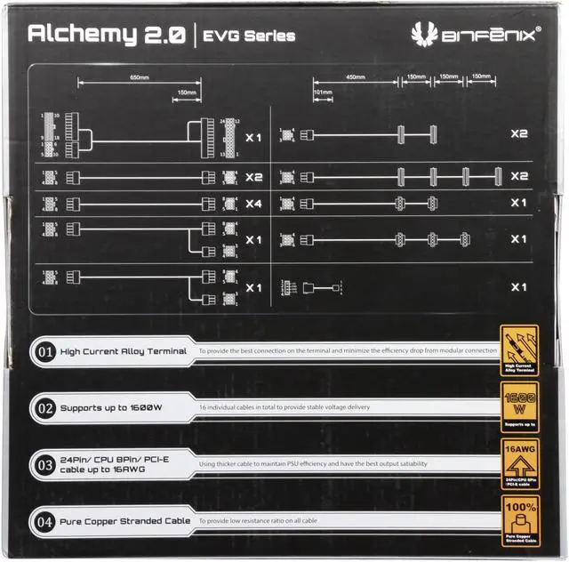Alt view image 2 of 3 - BitFenix ALCHEMY 2.0 PSU CABLE KIT for EVGA SuperNOVA T2/P2/G2/G3 Power Supply, EVG-SERIES - Blue (BFX-ALC-EVGBB-RP)