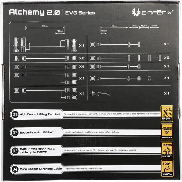 Alt view image 2 of 3 - BitFenix ALCHEMY 2.0 PSU CABLE KIT for EVGA SuperNOVA T2/P2/G2/G3 Power Supply, EVG-SERIES - Black/Red (BFX-ALC-EVGKR-RP)