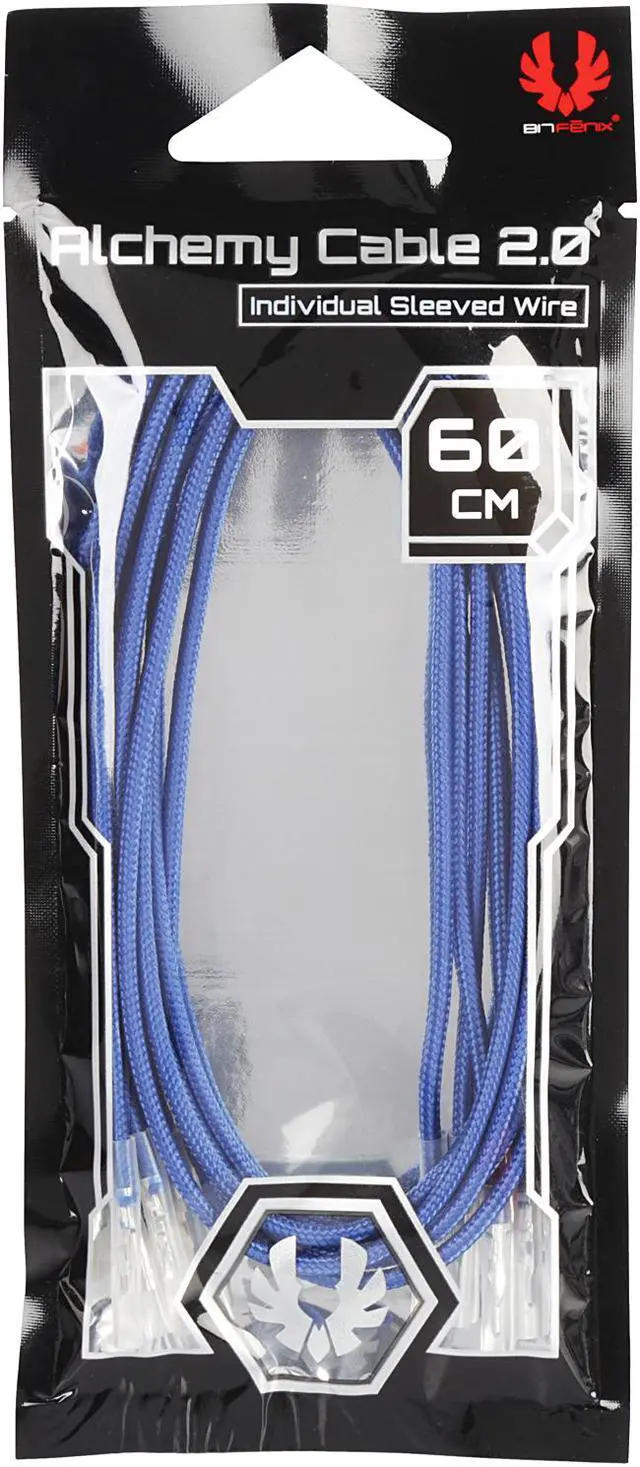 Alt view image 3 of 3 - BitFenix BFX-ALC-60CMLB-RP 1.97 ft. ALCHEMY 2.0 PSU CABLE, 5X 60CM - Blue