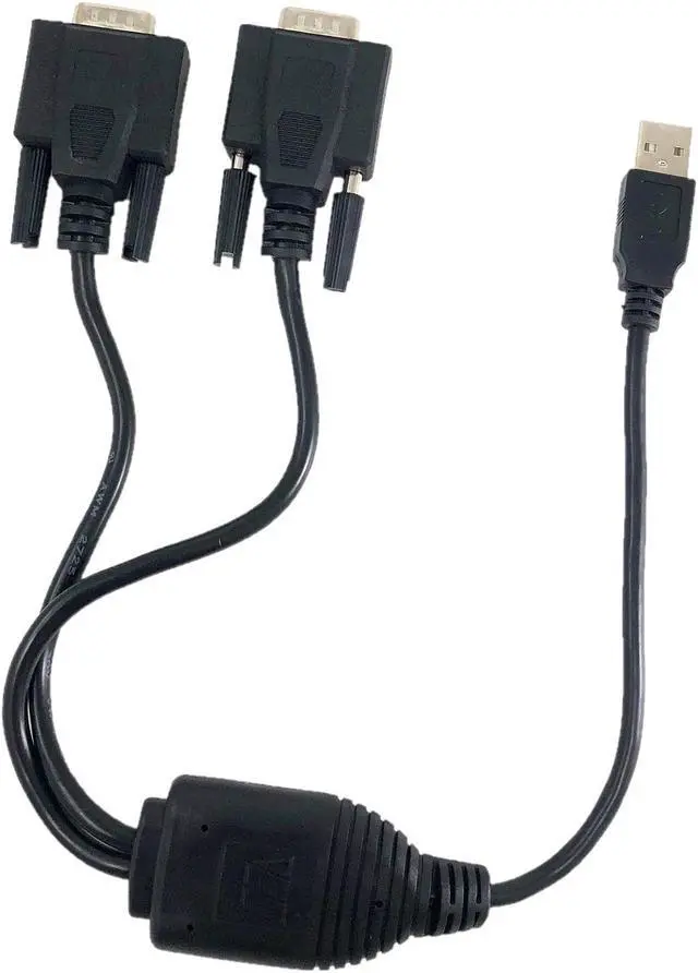 Alt view image 2 of 5 - Micro Connectors USB 2.0 A-Male to Dual DB9-Male Serial Adapter (E07-162)